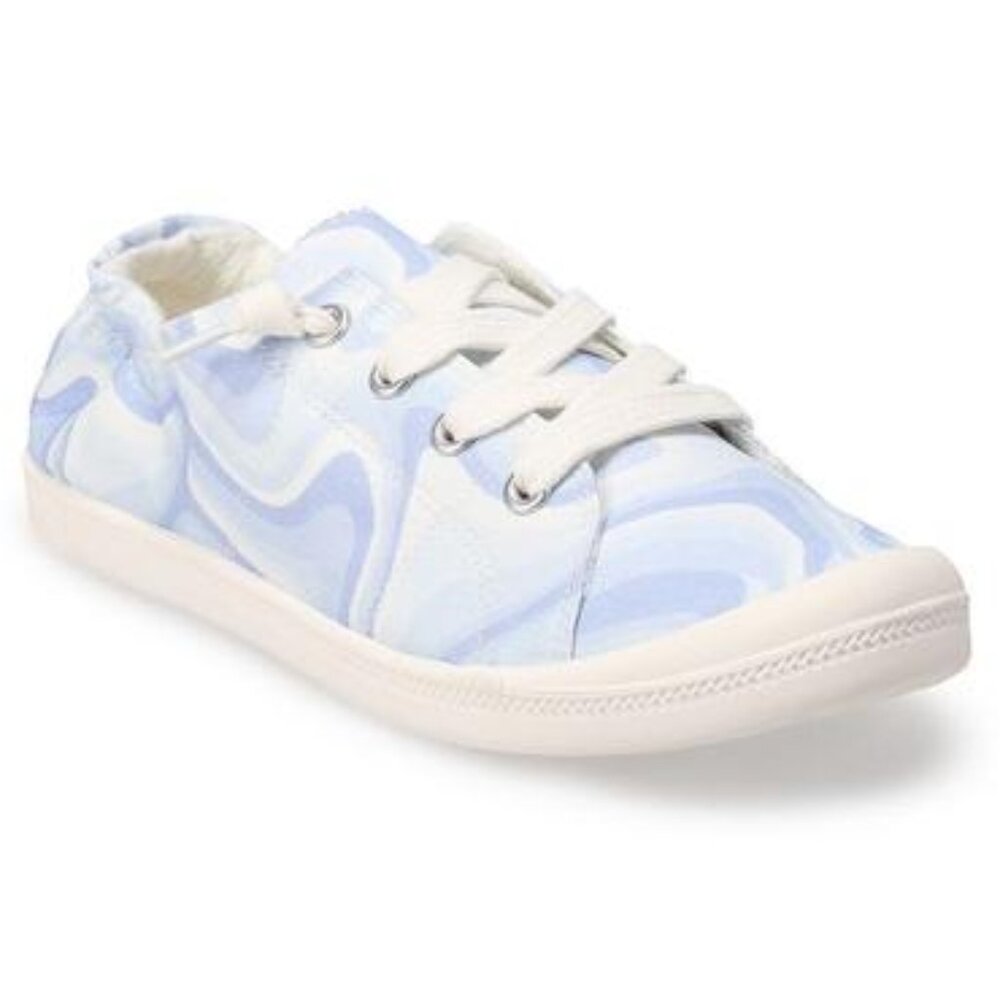 Women's SO® Redwood Memory Foam Slip-on Sneakers/Blue Swirls/Size 8